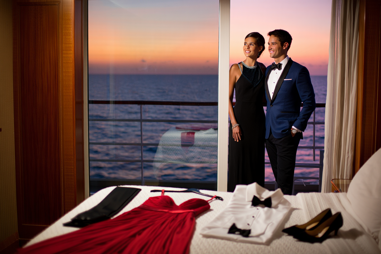 A portrait of a man in traditional green attire standing outdoors at night.