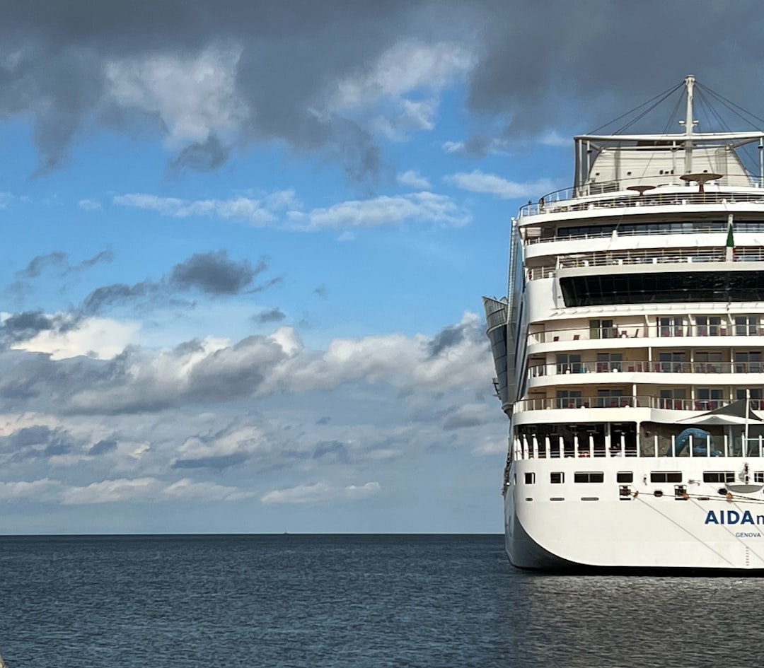 A large cruise ship in the middle of the ocean