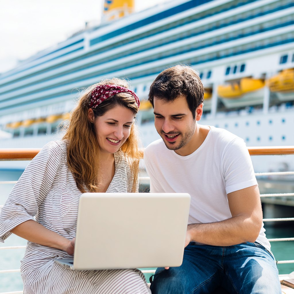 a woman standing on a deck looking out at the ocean