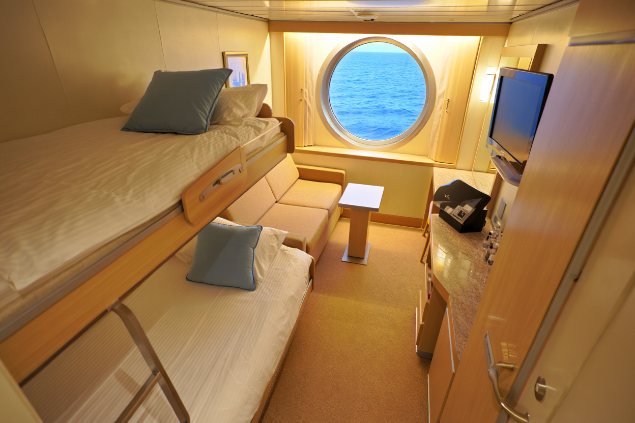 the deck of a cruise ship at sunset