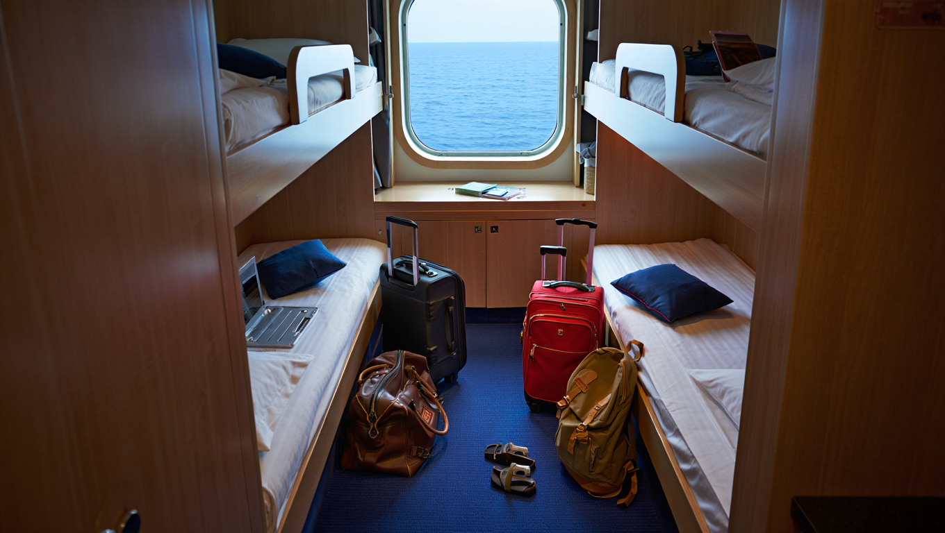 a woman in a yellow and white striped dress and hat is looking at a cruise